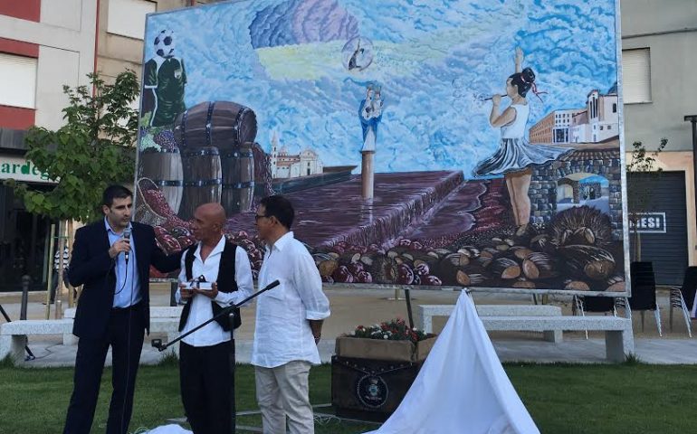 Lanusei, un quadro dell’artista Franco Mascia abbellirà piazza Mameli per un mese