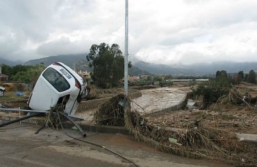 Un’immagine dell’alluvione che colpì Capoterra nel 2008