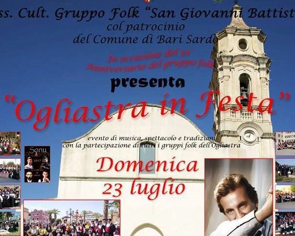 Bari Sardo, “Ogliastra in Festa”, per il trentennale del gruppo Folk, domenica 23 luglio