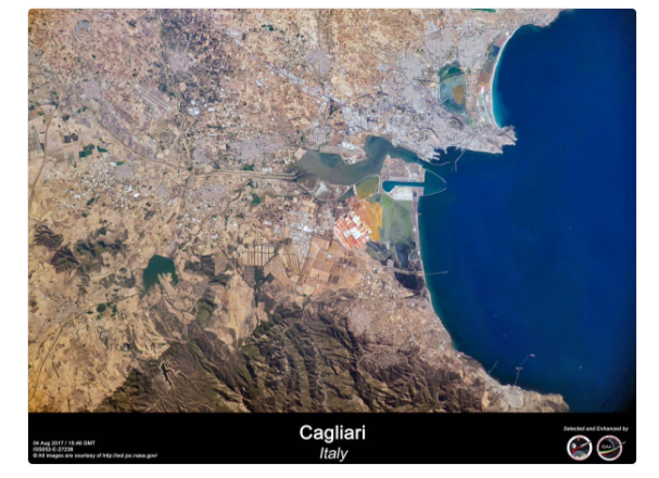 Cagliari e la Sardegna dallo spazio: le “foto” in orbita dell’astronauta italiano Ignazio Magnani