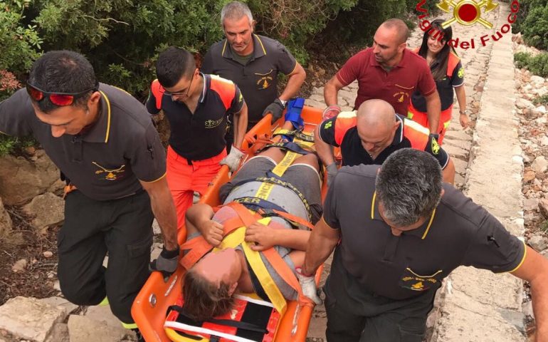 Baunei, turista si infortuna, soccorsa dal 118 e dai Vigili del Fuoco di Tortolì