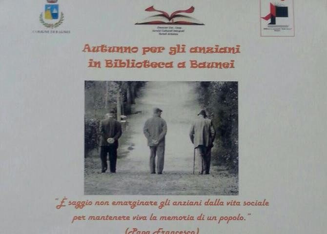 Baunei, gli appuntamenti novembrini con “Autunno per gli anziani in biblioteca”