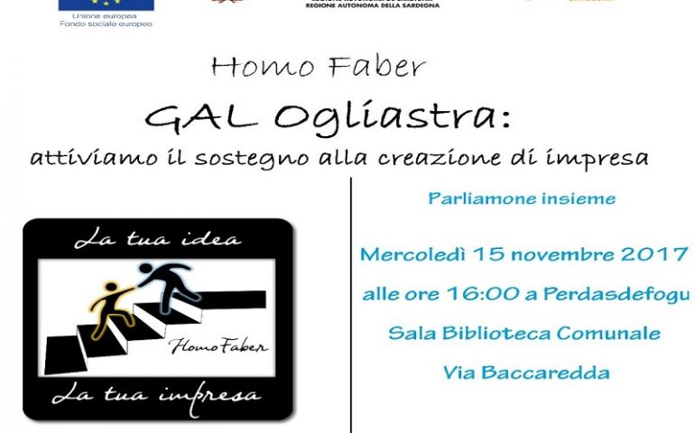 Il progetto del Gal Ogliastra, Homo Faber, farà tappa a Perdas il 15 novembre