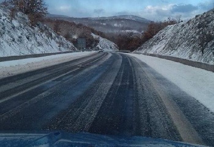 Nevicate in Sardegna. Il tratto di strada bivio Fonni- Lanusei ricoperto da neve