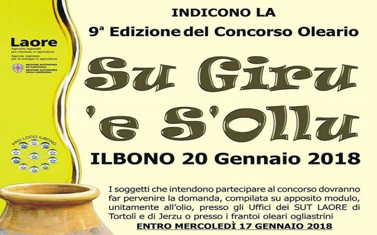 Ilbono, al via il concorso oleario “Su Giru ‘e s’Ollu”