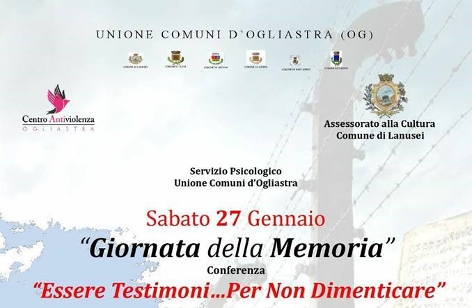 Lanusei, il 27 gennaio conferenza: “Essere Testimoni … Per Non Dimenticare”