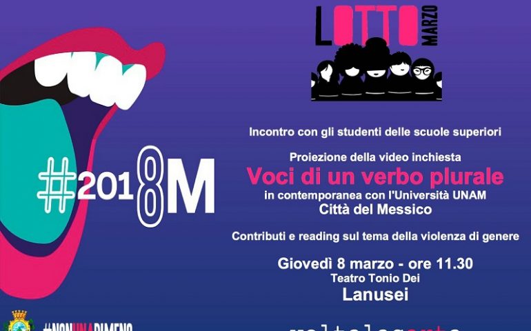 Lanusei, Voltalacarta partecipa alla Giornata Internazionale della Donna contro la violenza di genere, promossa dalla rete NonUnadiMeno