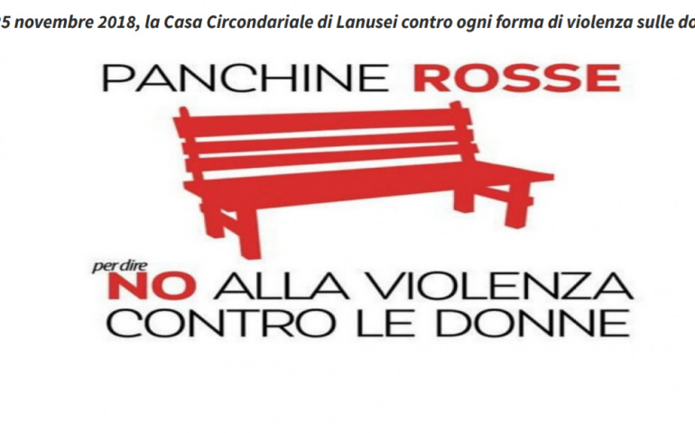 Giornata Internazionale per l’eliminazione della violenza sulle donne: una panchina rossa nel cortile del carcere di Lanusei