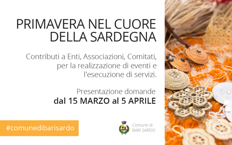 Bari Sardo, “Primavera nel cuore della Sardegna”. Si potrà fare domanda fino al 5 aprile