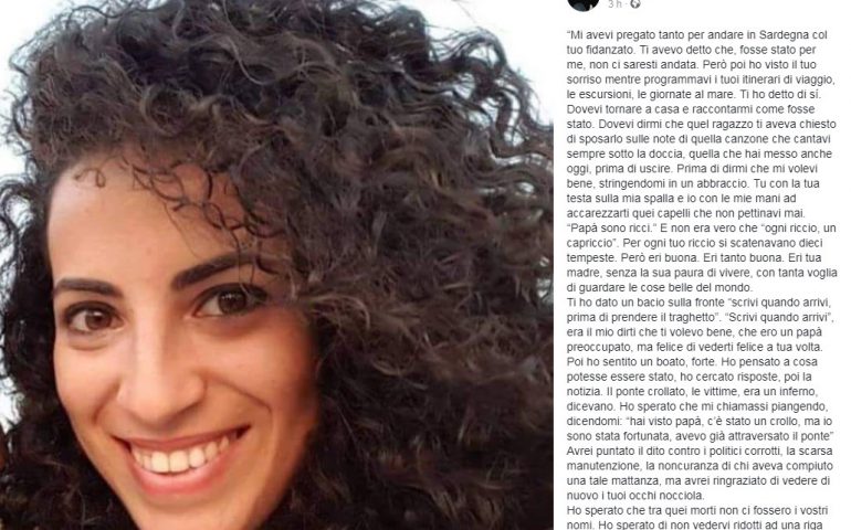 Ponte crollato a Genova: l’ignobile bufala del finto padre di una delle vittime, Marta Danisi