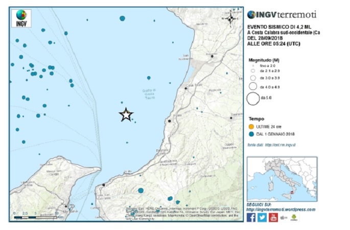 Terremoto in Calabria: forte scossa avvertita da Palmi fino a Messina