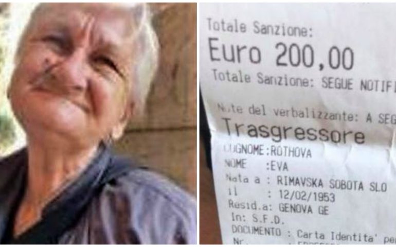 Multata di 200 euro una clochard a Genova: ai commercianti “dava fastidio”