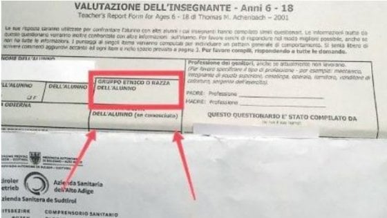 Questionario nelle scuole di Bolzano: si chiede di indicare la “razza” dell’alunno
