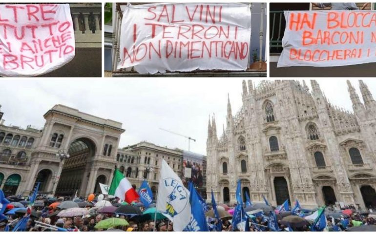 Milano divisa: sovranisti vs “balconisti”. Migliaia di cittadini in strada