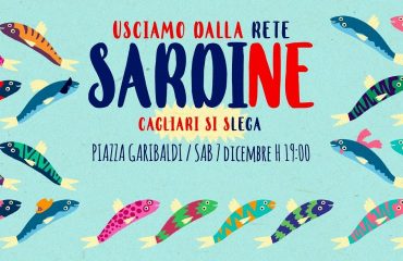 Immagine manifestazione odierna del movimento le Sardine a Cagliari.