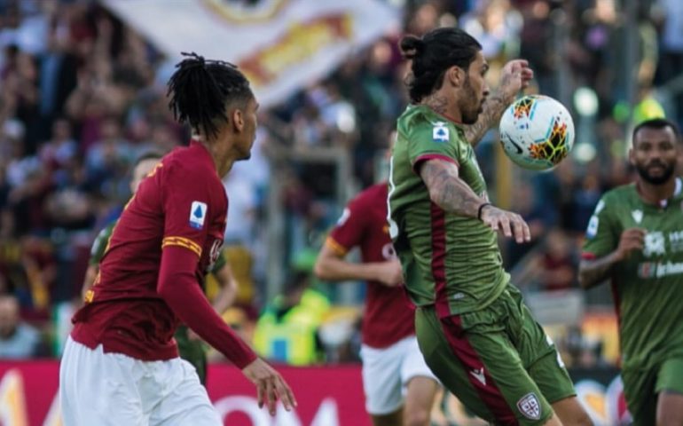 Immagine della partita d'andata all'Olimpico tra Roma e Cagliari.