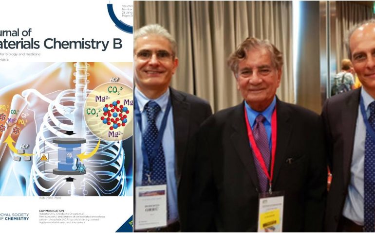 Foto di ricercatori dell'Università di Cagliari sulla copertina di un importante rivista scientifica.