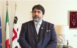 Immagine di repertorio del Presidente della Regione Sardegna, Christian Solinas.