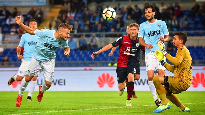 Immagine di repertorio di una partita Cagliari contro la Lazio di qualche anno fa.