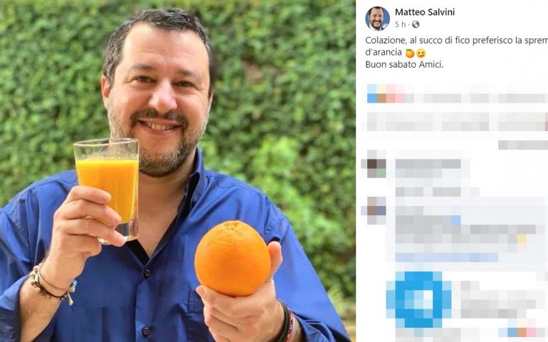 Salvini ironizza su Fico: “Preferisco la spremuta d’arancia”