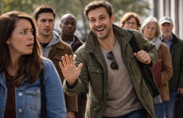 Uomo che salta la fila